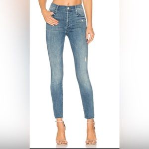 MOTHER The Stunner Ankle Fray Jeans in Graffiti Girl